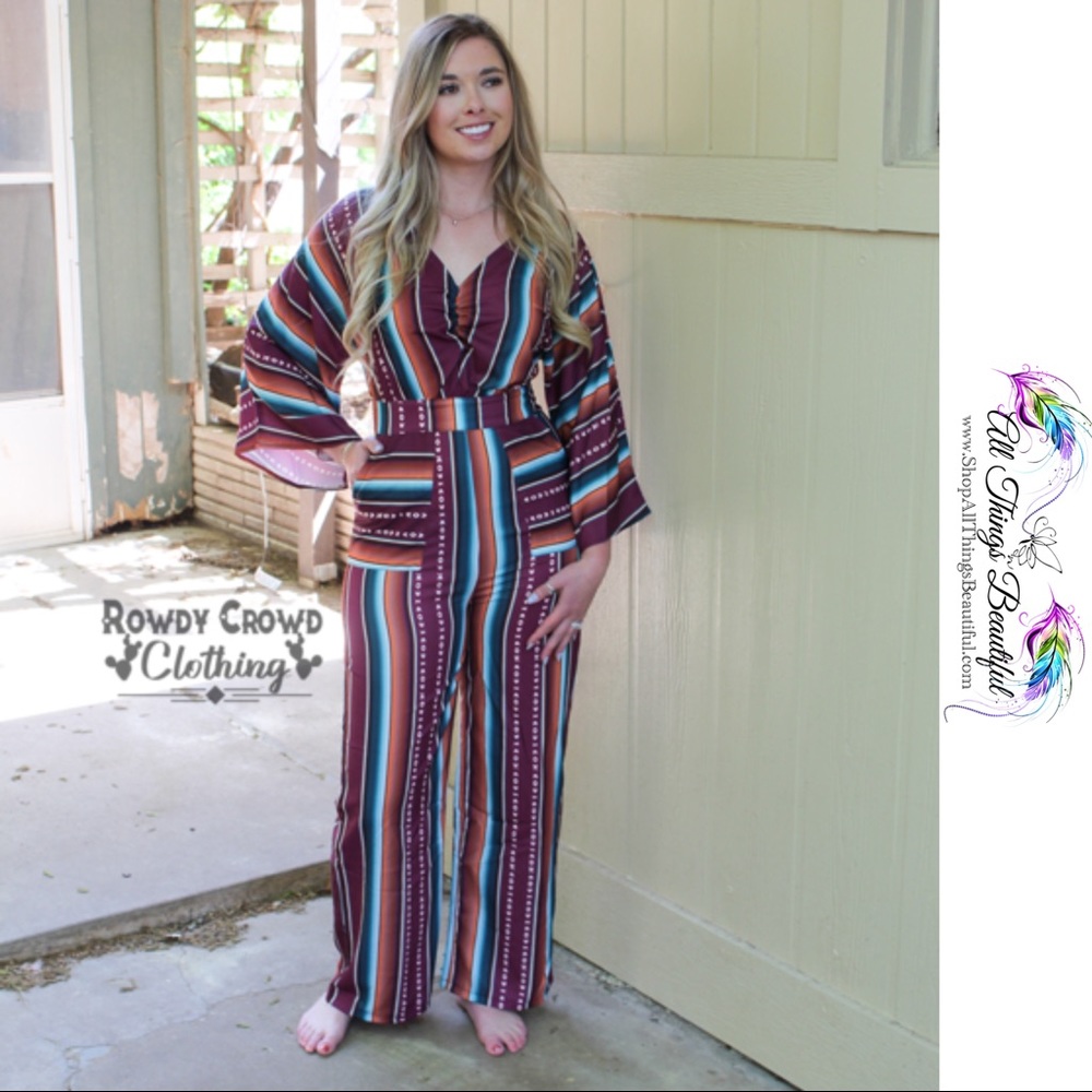 •Rowdy Crowd Serape Spring Jumpsuit• - Picture 3 of 14